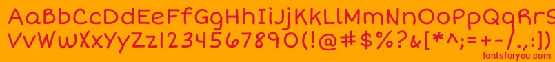 フォントShortstackRegular – オレンジの背景に赤い文字