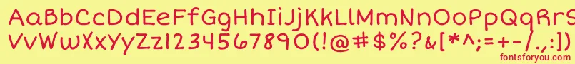 ShortstackRegular-fontti – punaiset fontit keltaisella taustalla