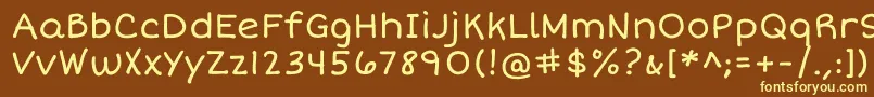ShortstackRegular-fontti – keltaiset fontit ruskealla taustalla