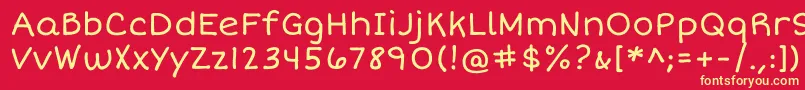 ShortstackRegular Font – Yellow Fonts on Red Background