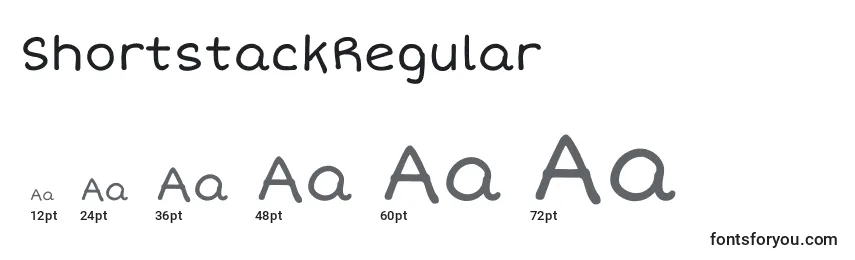 Размеры шрифта ShortstackRegular