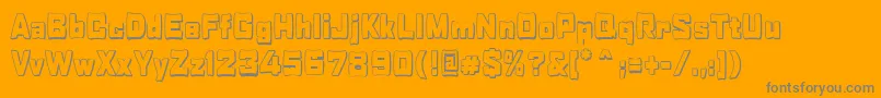 Weitere Informationen zur RabaneraOutlineShadow-Schriftart RabaneraOutlineShadow-Schriftart – Graue Schriften auf orangefarbenem Hintergrund