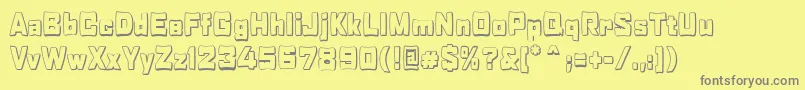 RabaneraOutlineShadow-Schriftart – Graue Schriften auf gelbem Hintergrund