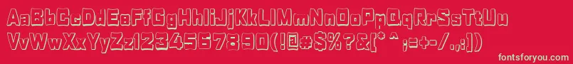 RabaneraOutlineShadow Font – Green Fonts on Red Background