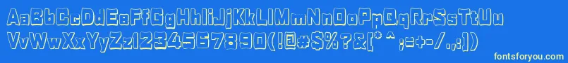 RabaneraOutlineShadow Font – Yellow Fonts on Blue Background