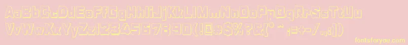 RabaneraOutlineShadow Font – Yellow Fonts on Pink Background