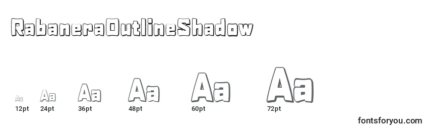 Größen der Schriftart RabaneraOutlineShadow