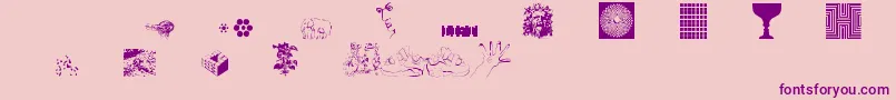 UseYourIllusion-Schriftart – Violette Schriften auf rosa Hintergrund