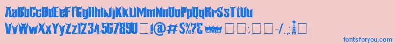 Minangkabau Font – Blue Fonts on Pink Background