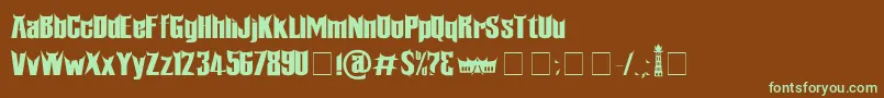 Minangkabau Font – Green Fonts on Brown Background