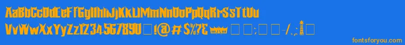 Minangkabau Font – Orange Fonts on Blue Background