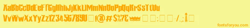 Minangkabau Font – Orange Fonts on Yellow Background