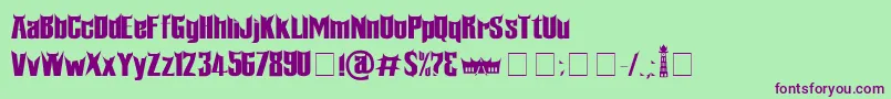 Minangkabau Font – Purple Fonts on Green Background