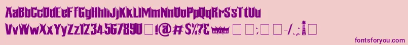 Minangkabau Font – Purple Fonts on Pink Background
