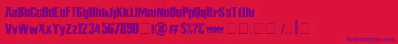 Minangkabau Font – Purple Fonts on Red Background