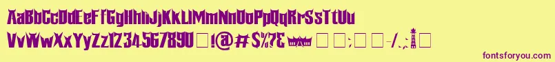 Minangkabau Font – Purple Fonts on Yellow Background