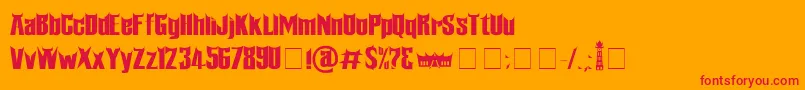 Minangkabau Font – Red Fonts on Orange Background