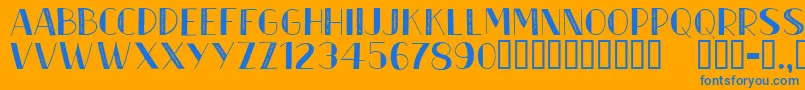 CfmetroparisienRegular Font – Blue Fonts on Orange Background