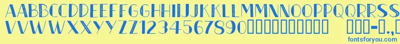 CfmetroparisienRegular Font – Blue Fonts on Yellow Background