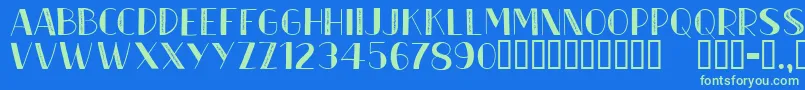 CfmetroparisienRegular Font – Green Fonts on Blue Background