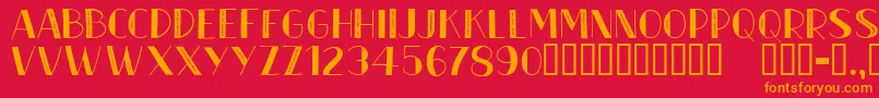 CfmetroparisienRegular Font – Orange Fonts on Red Background