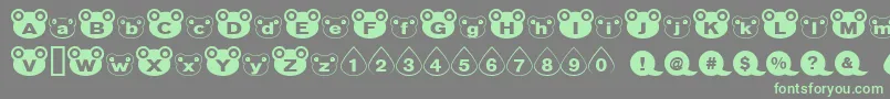 Kaeru Font – Green Fonts on Gray Background