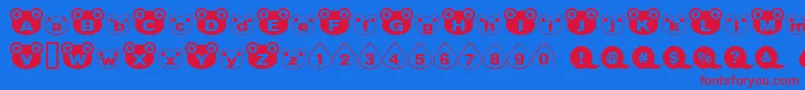 Kaeru Font – Red Fonts on Blue Background