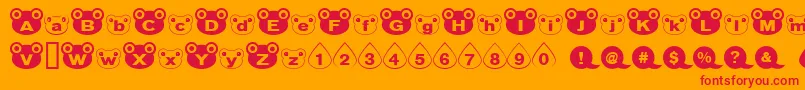 Kaeru Font – Red Fonts on Orange Background