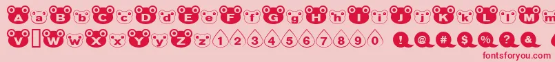 Kaeru Font – Red Fonts on Pink Background