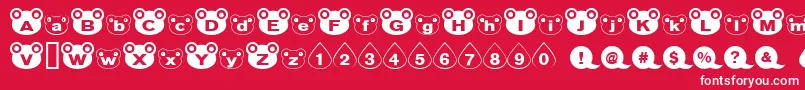 フォントKaeru – 赤い背景に白い文字