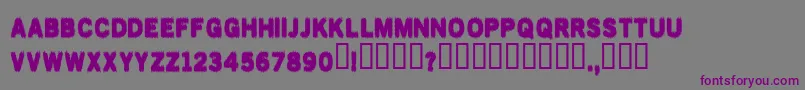 Fonte Muddytyres – fontes roxas em um fundo cinza
