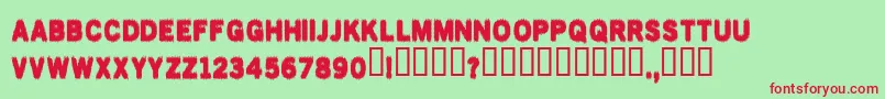 Muddytyres Font – Red Fonts on Green Background