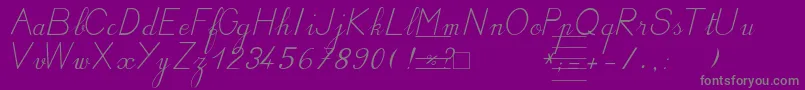 Bvcursive-Schriftart – Graue Schriften auf violettem Hintergrund
