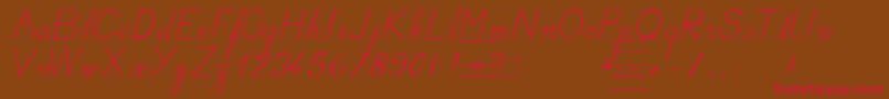 Bvcursive Font – Red Fonts on Brown Background