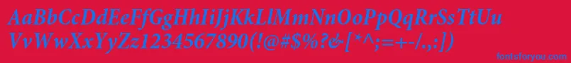 MinionproBoldcnit Font – Blue Fonts on Red Background