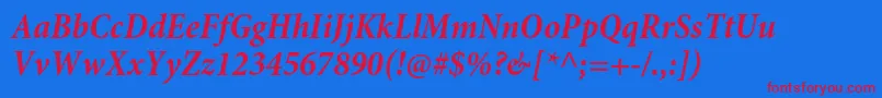 MinionproBoldcnit Font – Red Fonts on Blue Background