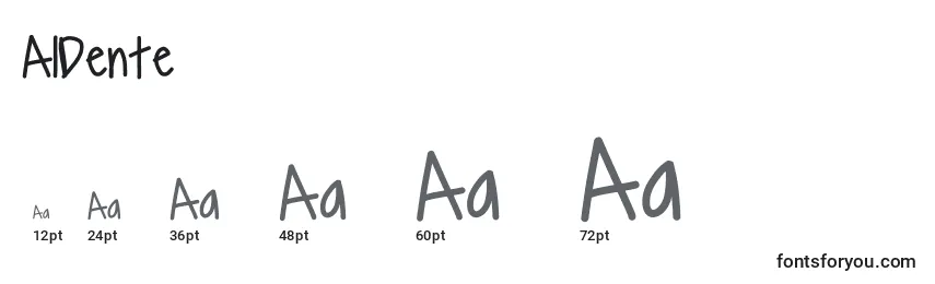 Размеры шрифта AlDente