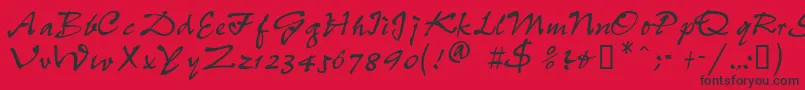 PeppdbNormal Font – Black Fonts on Red Background