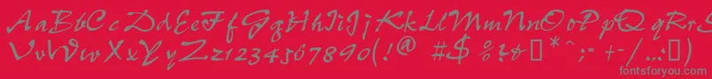 フォントPeppdbNormal – 赤い背景に灰色の文字
