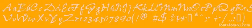 フォントPeppdbNormal – オレンジの背景にピンクのフォント