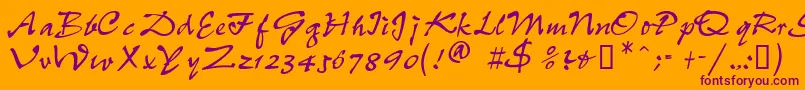 Police PeppdbNormal – polices violettes sur fond orange