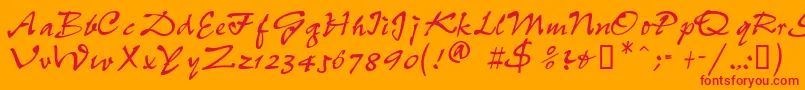 PeppdbNormal Font – Red Fonts on Orange Background