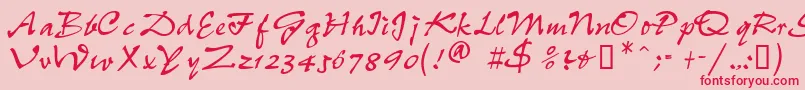 PeppdbNormal Font – Red Fonts on Pink Background