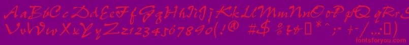PeppdbNormal Font – Red Fonts on Purple Background