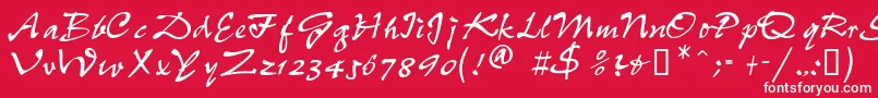 フォントPeppdbNormal – 赤い背景に白い文字