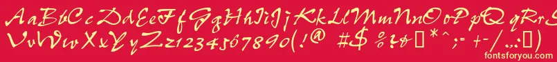 PeppdbNormal Font – Yellow Fonts on Red Background