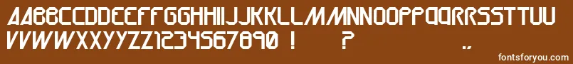 Weitere Informationen zur Oru-Schriftart Oru-Schriftart – Weiße Schriften auf braunem Hintergrund