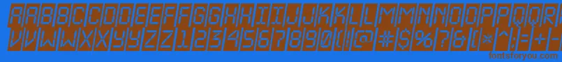 ALcdnovacmobl Font – Brown Fonts on Blue Background