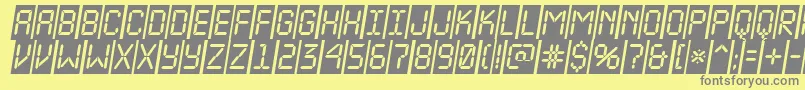 Weitere Informationen zur ALcdnovacmobl-Schriftart ALcdnovacmobl-Schriftart – Graue Schriften auf gelbem Hintergrund