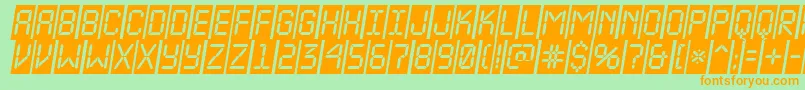 ALcdnovacmobl Font – Orange Fonts on Green Background